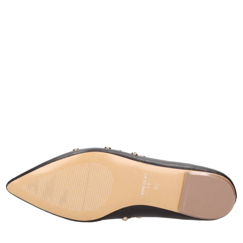 EMANUELLE VEE Ballerine In Pelle E Borchie
