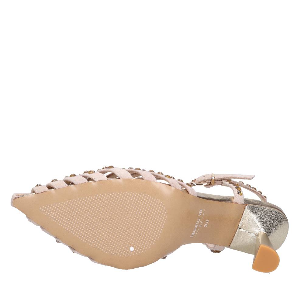 EMANUELLE VEE Décolleté In Pelle E Strass