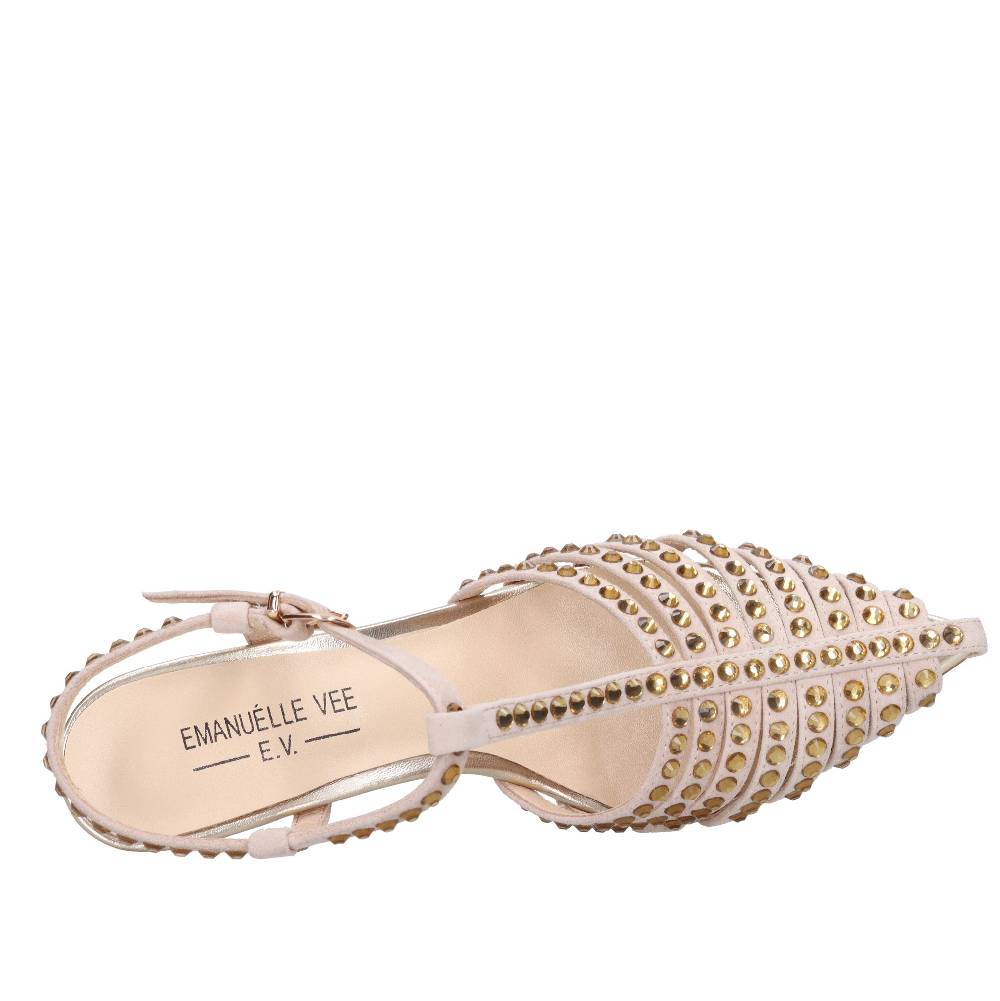 EMANUELLE VEE Décolleté In Pelle E Strass