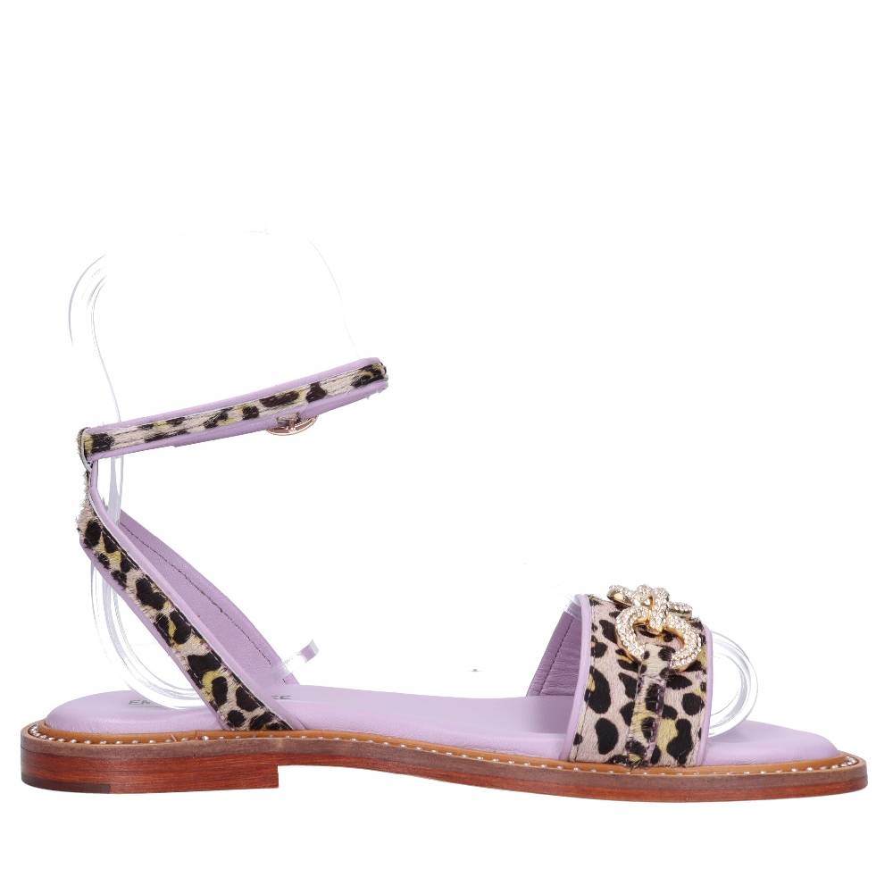 EMANUELLE VEE Sandali In Pelle E Cavallino