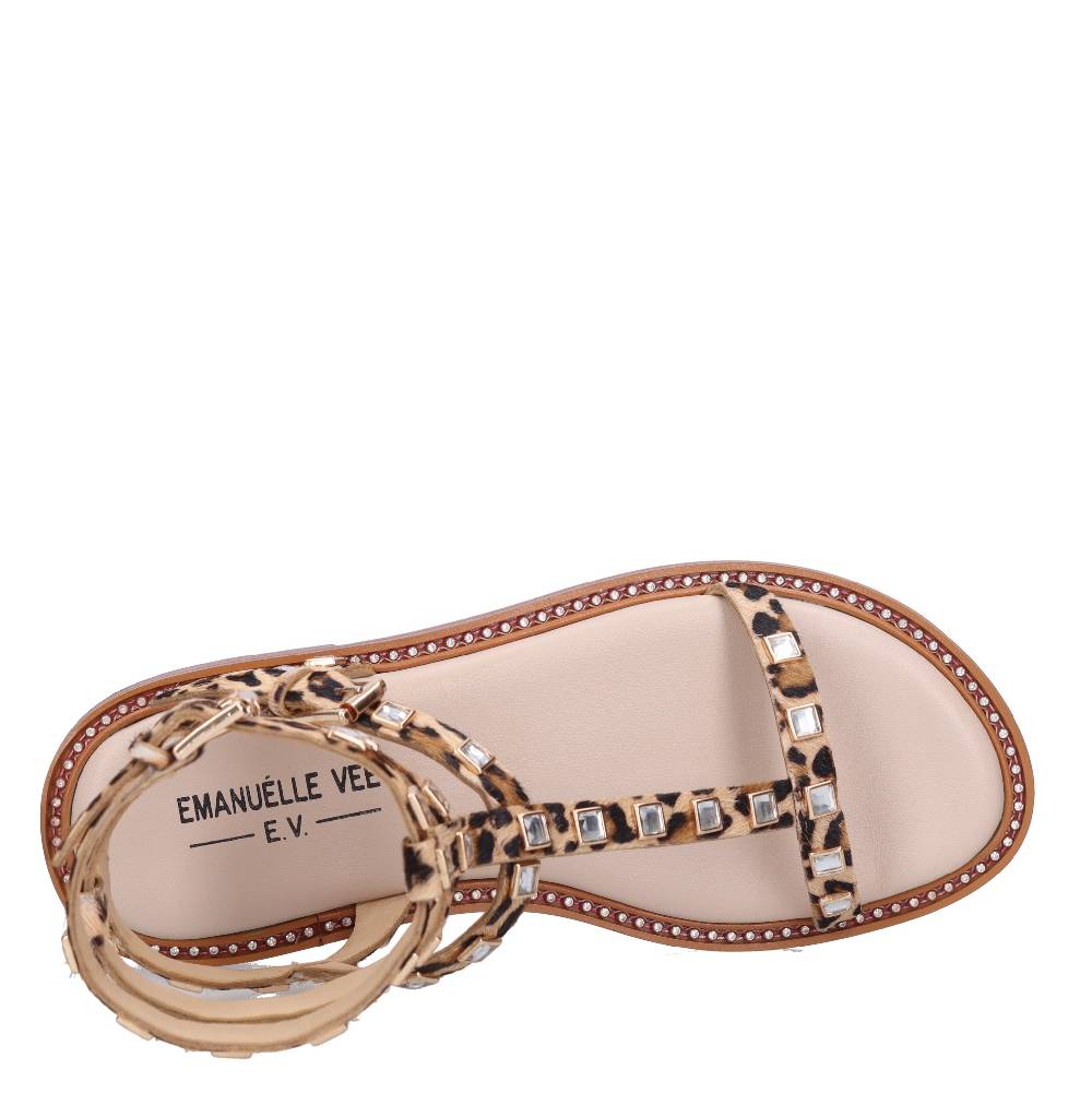 EMANUELLE VEE Sandali In Pelle E Cavallino