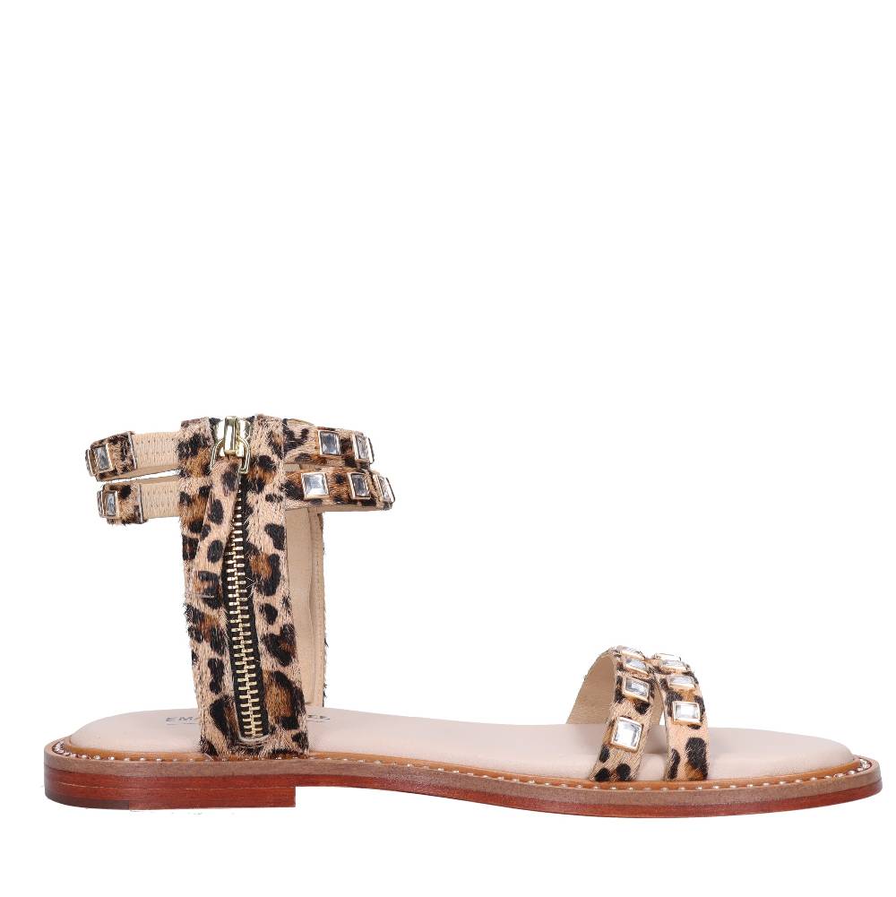 EMANUELLE VEE Sandali In Pelle E Cavallino