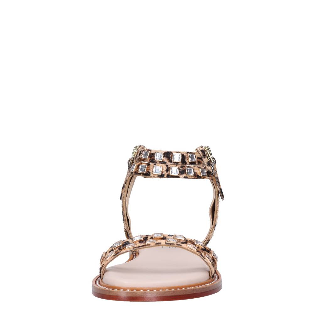 EMANUELLE VEE Sandali In Pelle E Cavallino