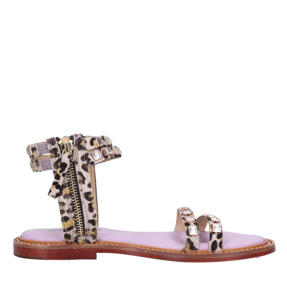 EMANUELLE VEE Sandali In Pelle E Cavallino