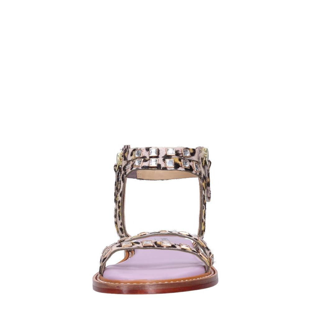 EMANUELLE VEE Sandali In Pelle E Cavallino