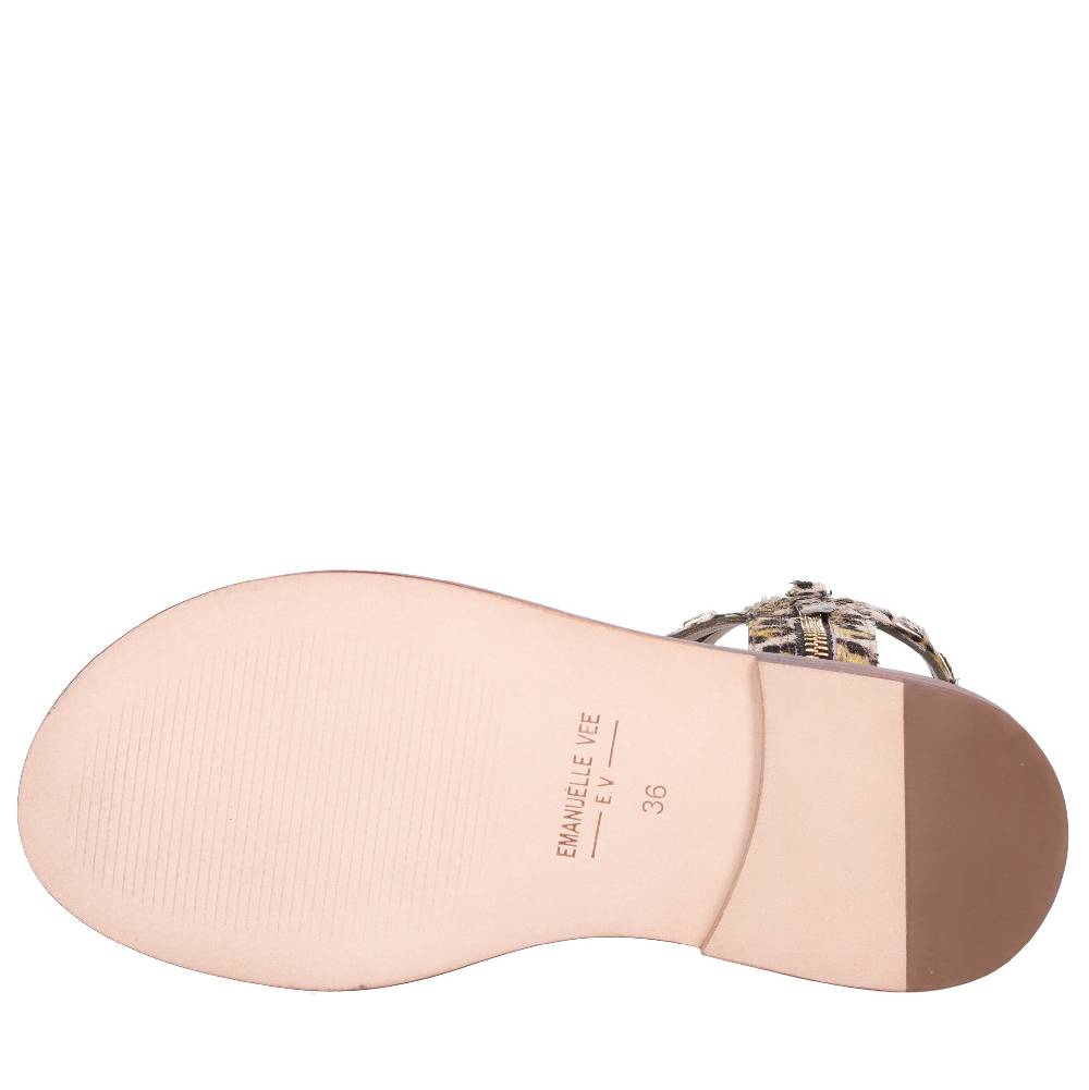 EMANUELLE VEE Sandali In Pelle E Cavallino