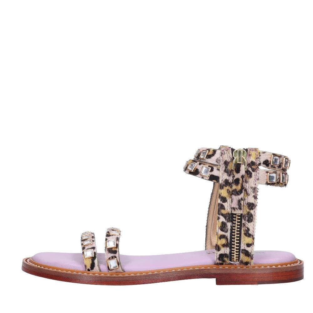 EMANUELLE VEE Sandali in pelle e cavallino