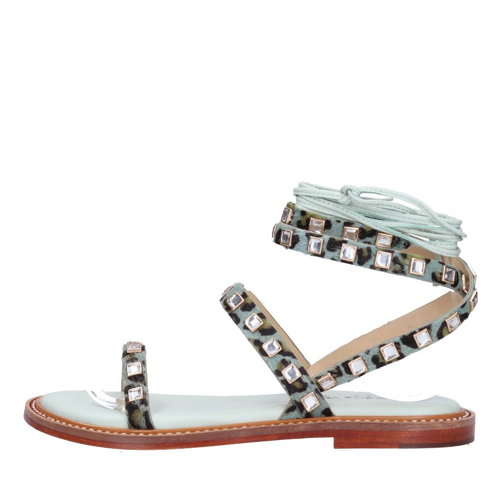 EMANUELLE VEE Sandali in pelle e cavallino