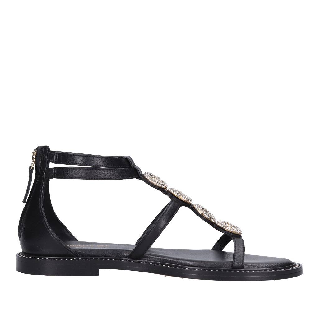 EMANUELLE VEE Sandali In Pelle E Strass