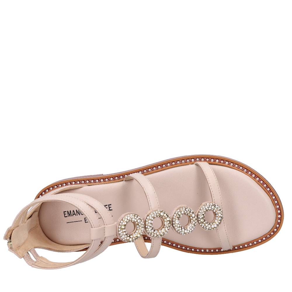 EMANUELLE VEE Sandali In Pelle E Strass