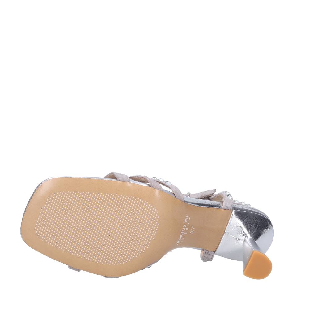 EMANUELLE VEE Sandali In Pelle E Strass