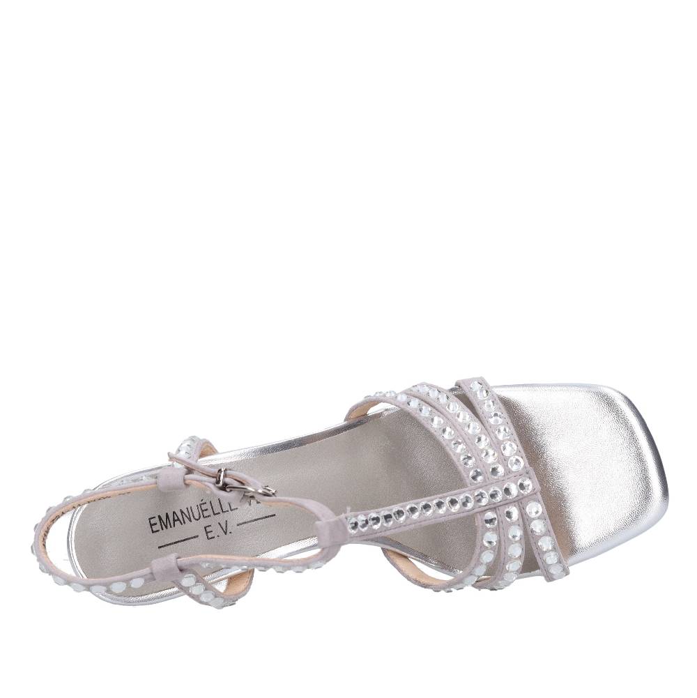 EMANUELLE VEE Sandali In Pelle E Strass
