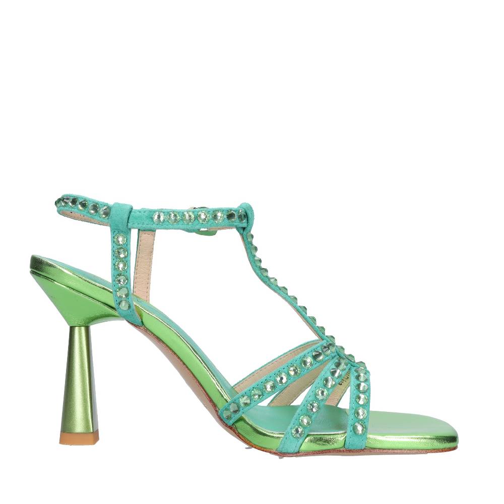 EMANUELLE VEE Sandali In Pelle E Strass