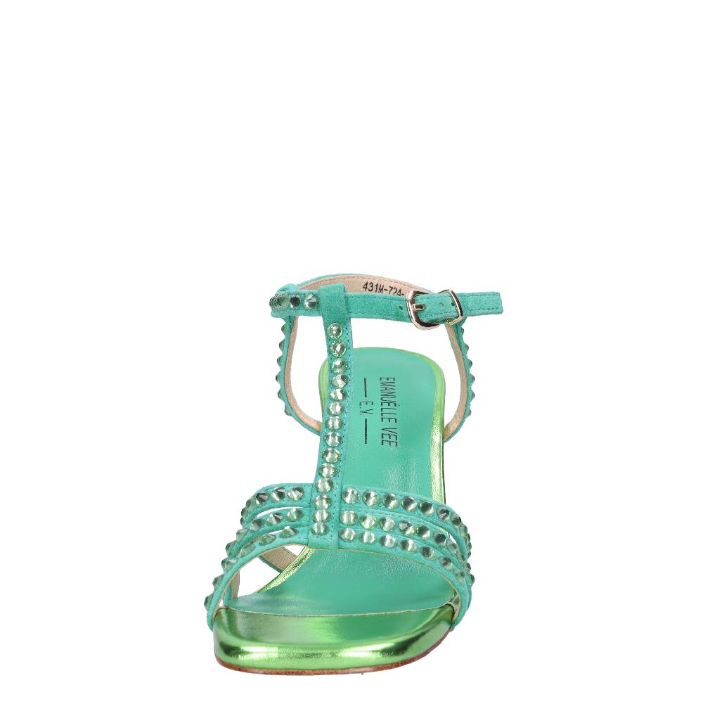 EMANUELLE VEE Sandali In Pelle E Strass