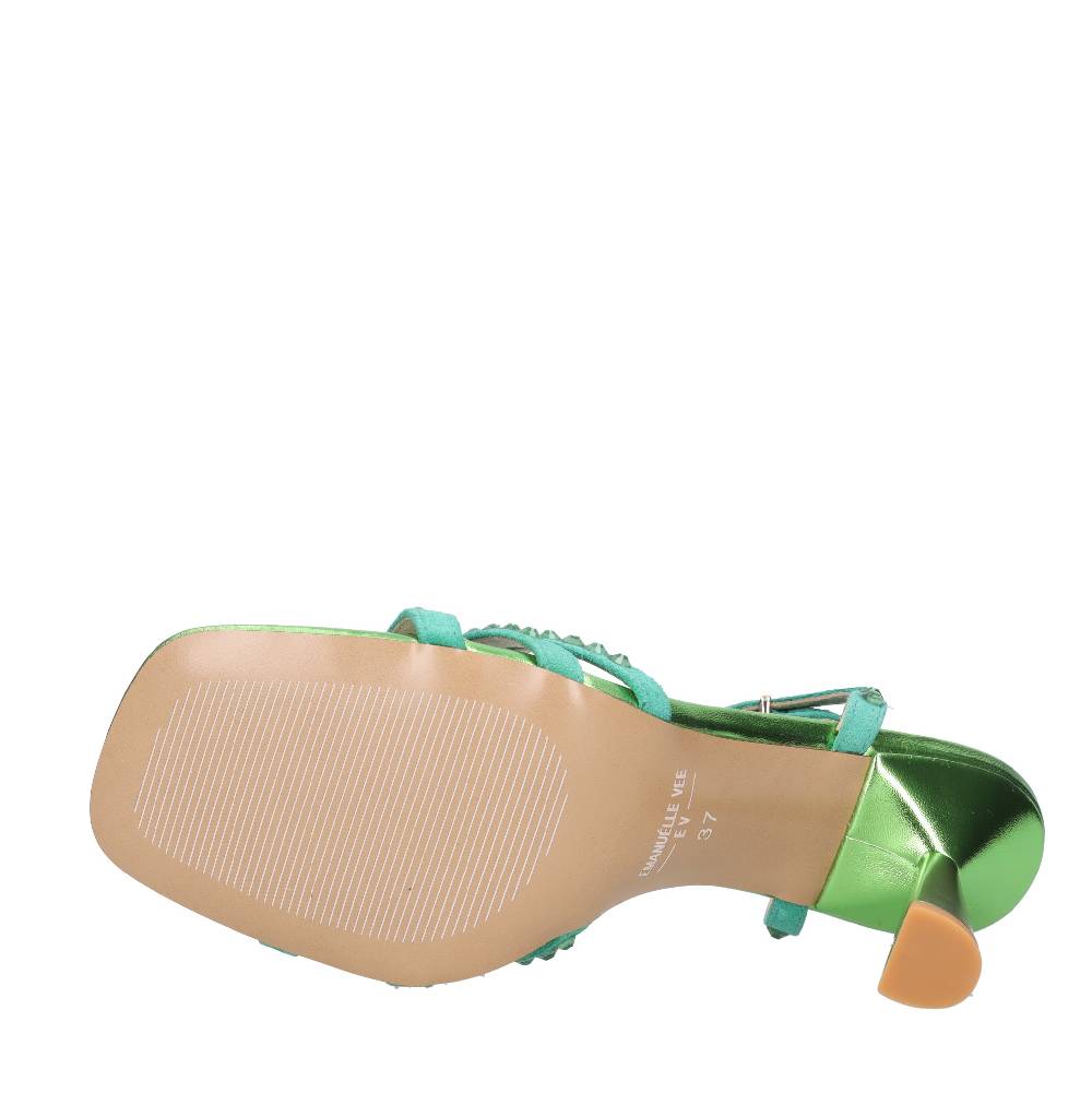 EMANUELLE VEE Sandali In Pelle E Strass