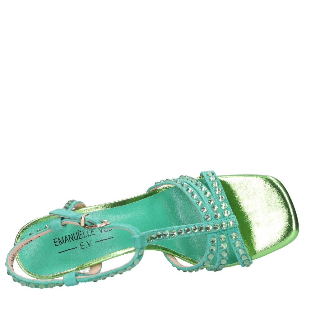 EMANUELLE VEE Sandali In Pelle E Strass