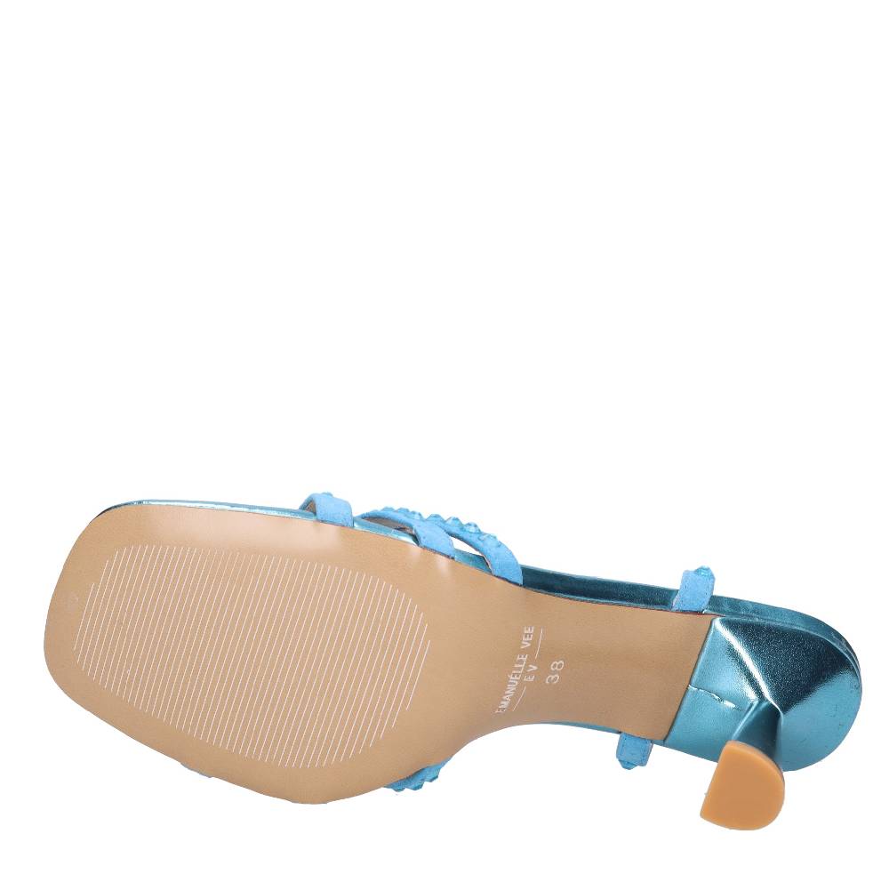 EMANUELLE VEE Sandali In Pelle E Strass