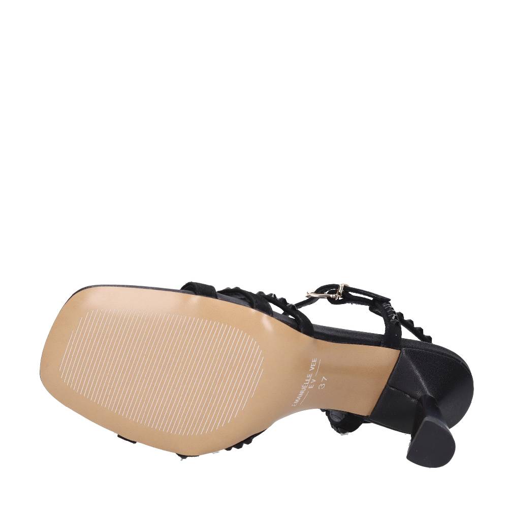 EMANUELLE VEE Sandali In Pelle E Strass