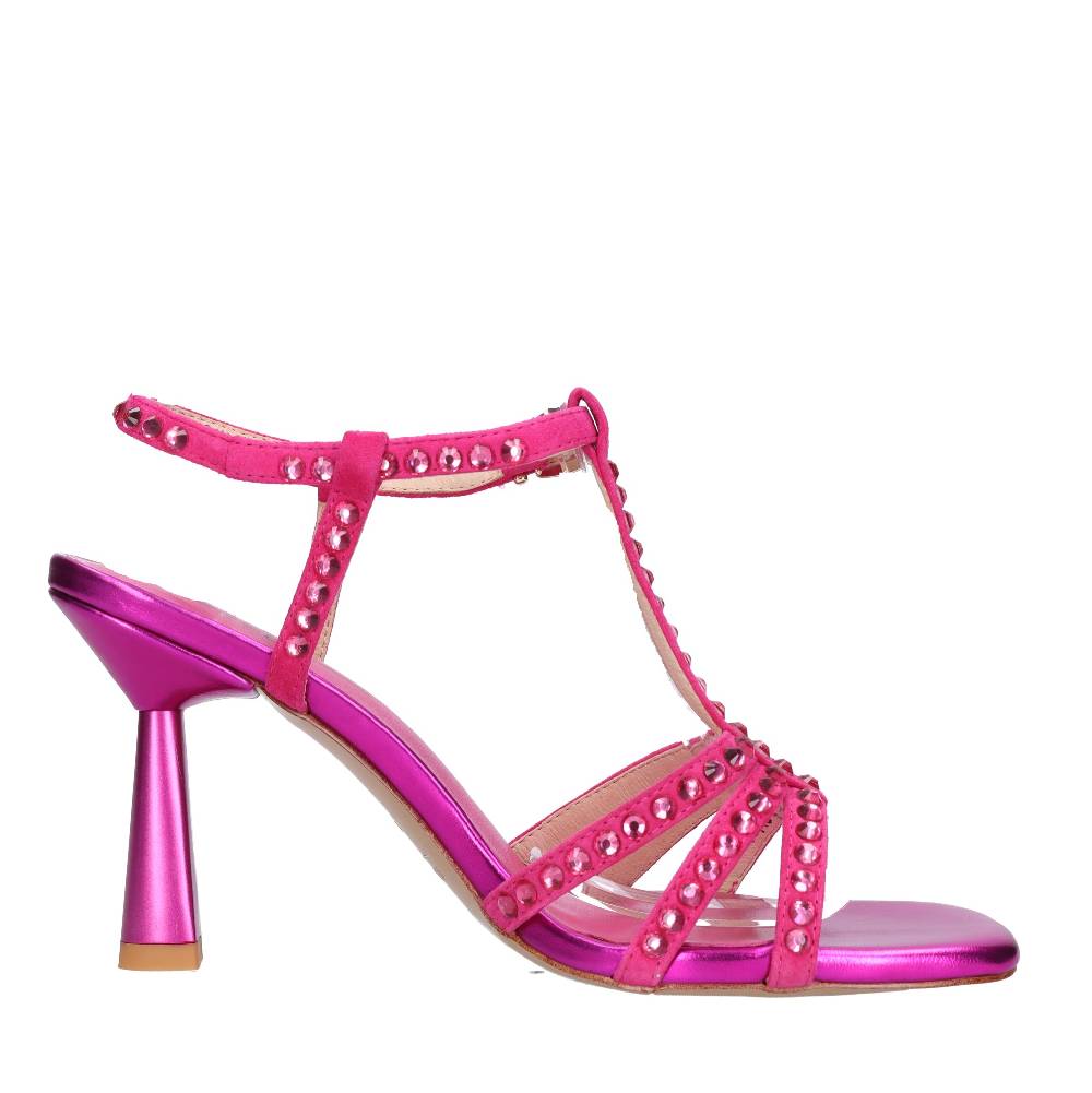 EMANUELLE VEE Sandali In Pelle E Strass