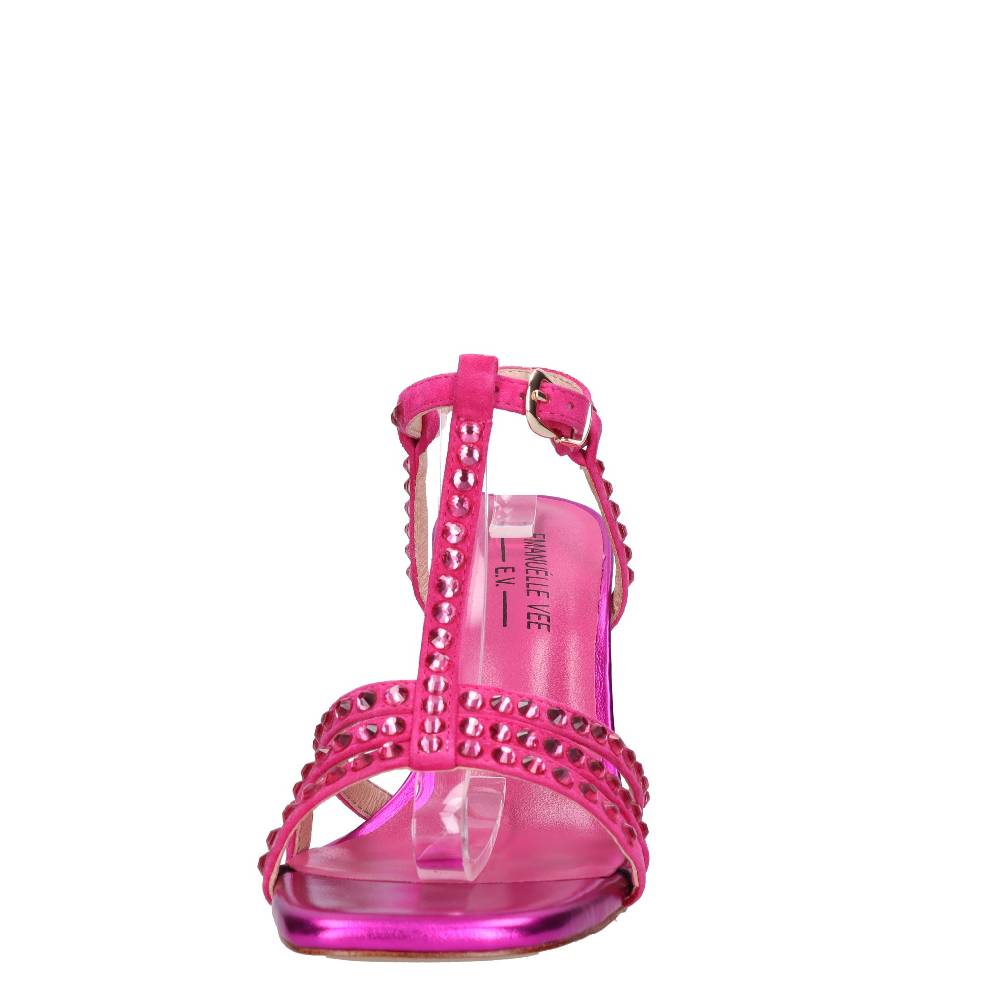 EMANUELLE VEE Sandali In Pelle E Strass