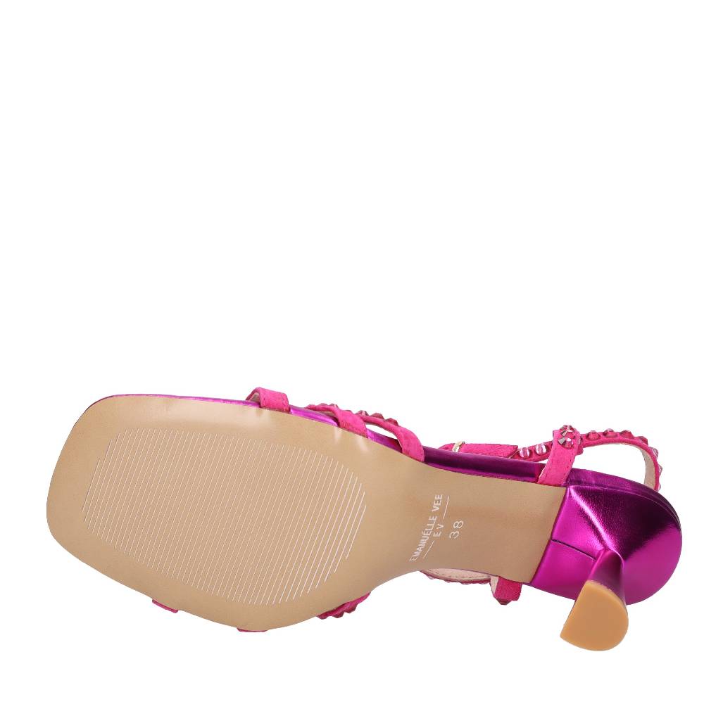 EMANUELLE VEE Sandali In Pelle E Strass