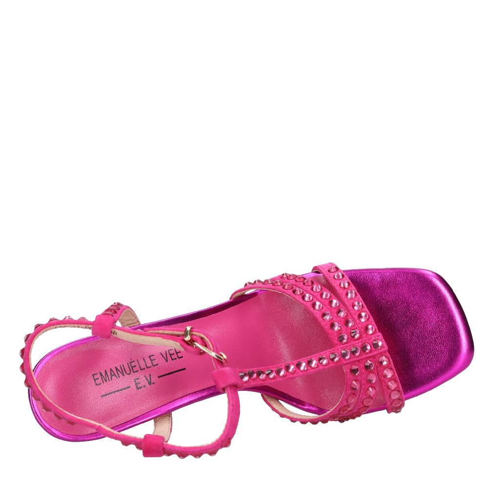 EMANUELLE VEE Sandali In Pelle E Strass