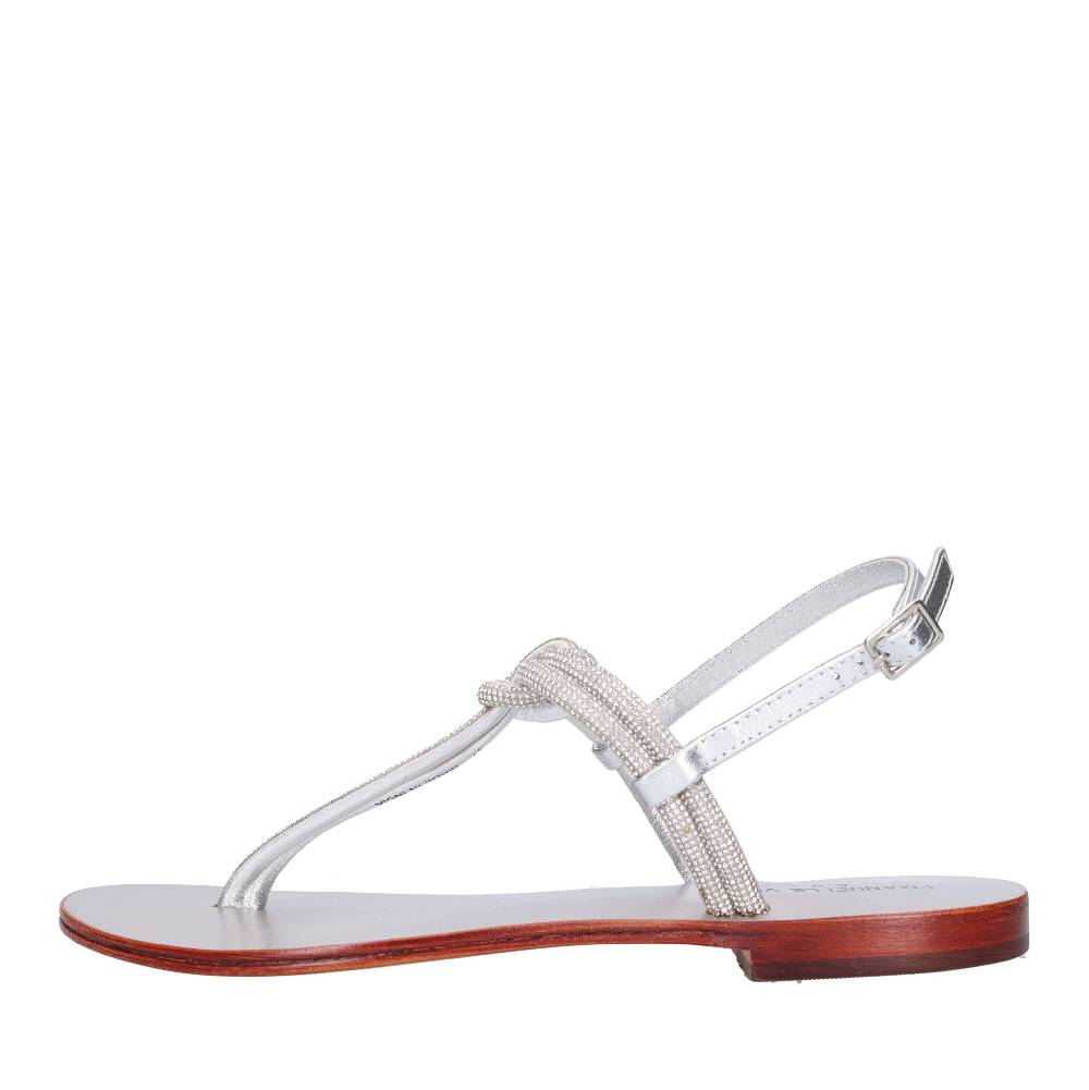 EMANUELLE VEE Sandali infradito in pelle e strass