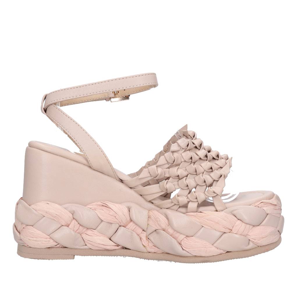 EMANUELLE VEE Sandali Zeppa In Pelle