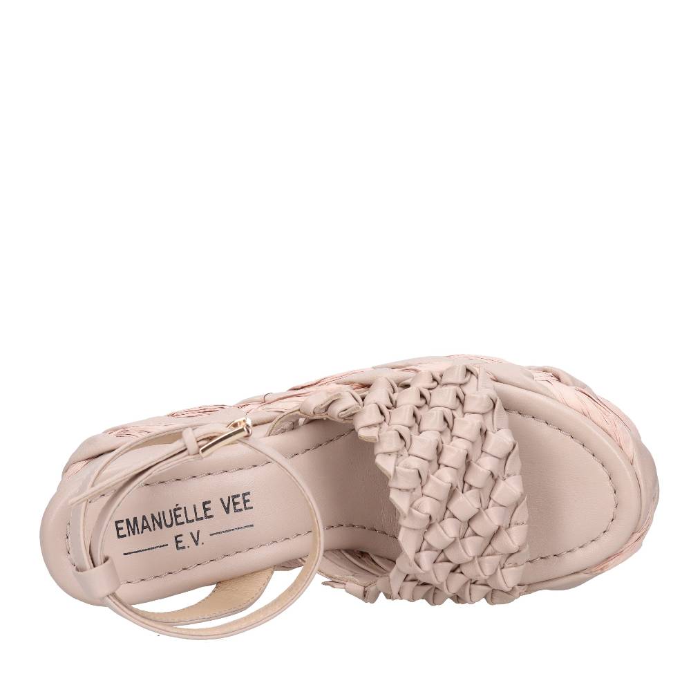 EMANUELLE VEE Sandali Zeppa In Pelle