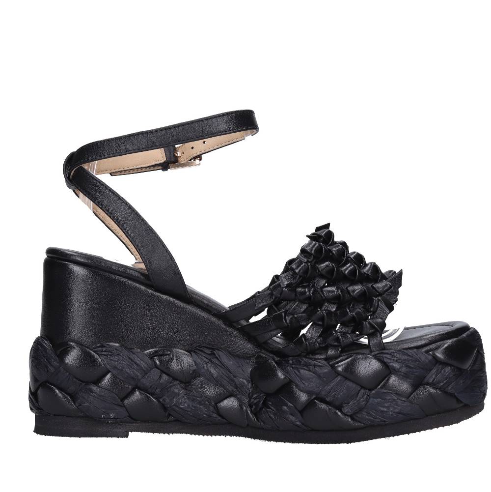 EMANUELLE VEE Sandali Zeppa In Pelle