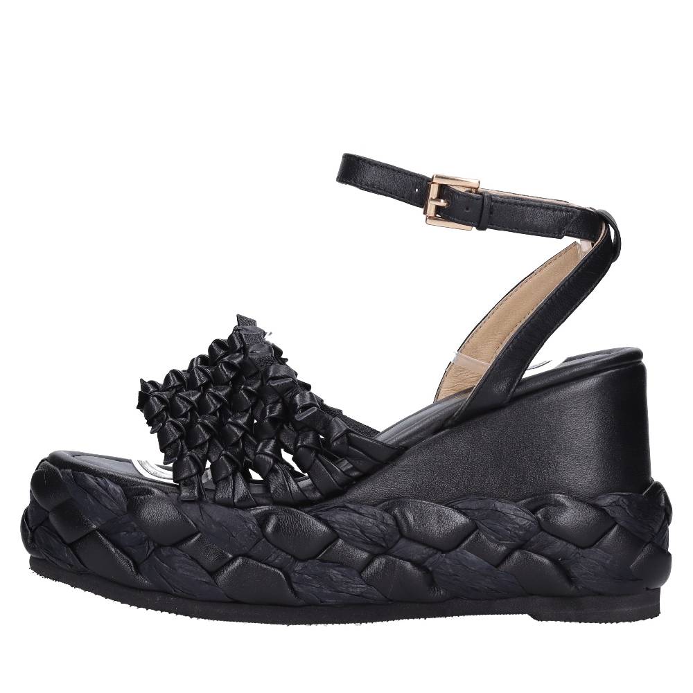 EMANUELLE VEE Sandali Zeppa in pelle