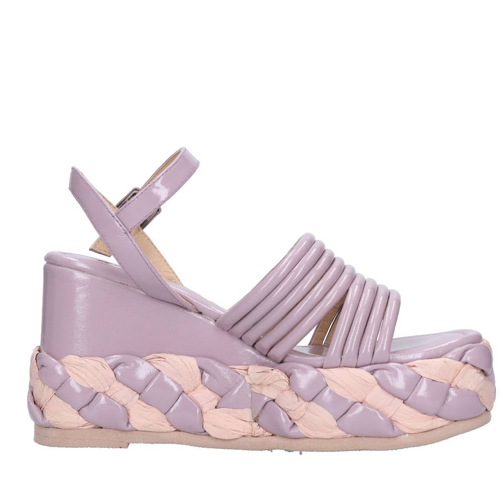 EMANUELLE VEE Sandali Zeppa In Pelle