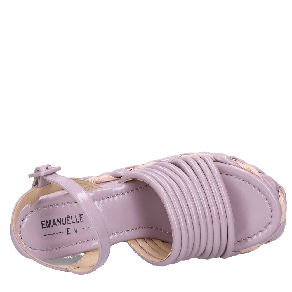 EMANUELLE VEE Sandali Zeppa In Pelle