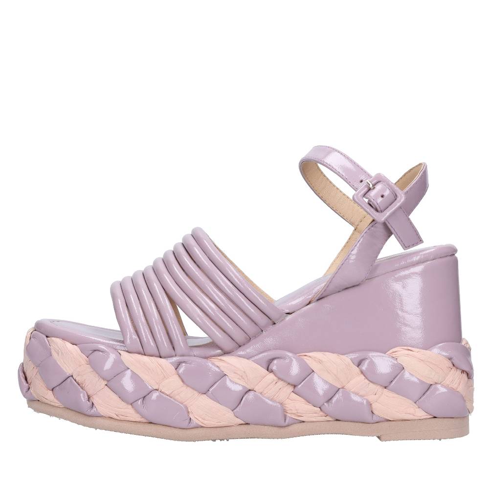 EMANUELLE VEE Sandali Zeppa in pelle