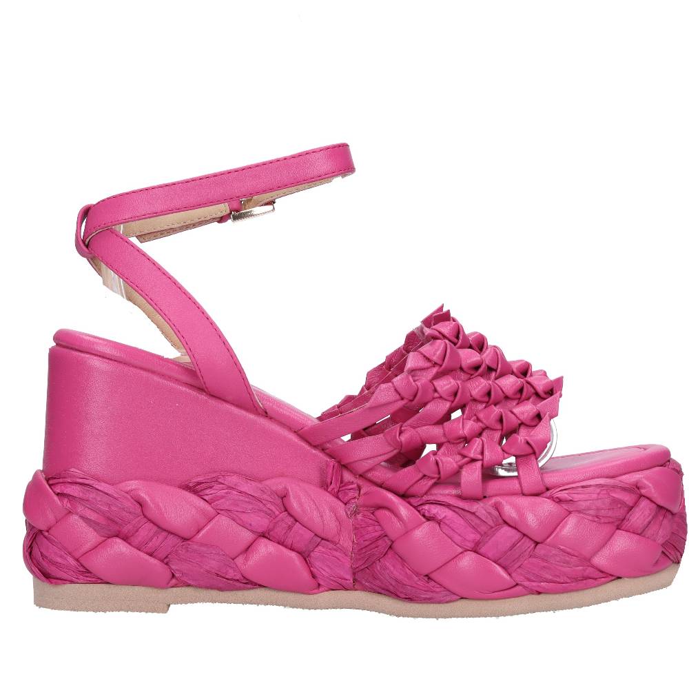 EMANUELLE VEE Sandali Zeppa In Pelle