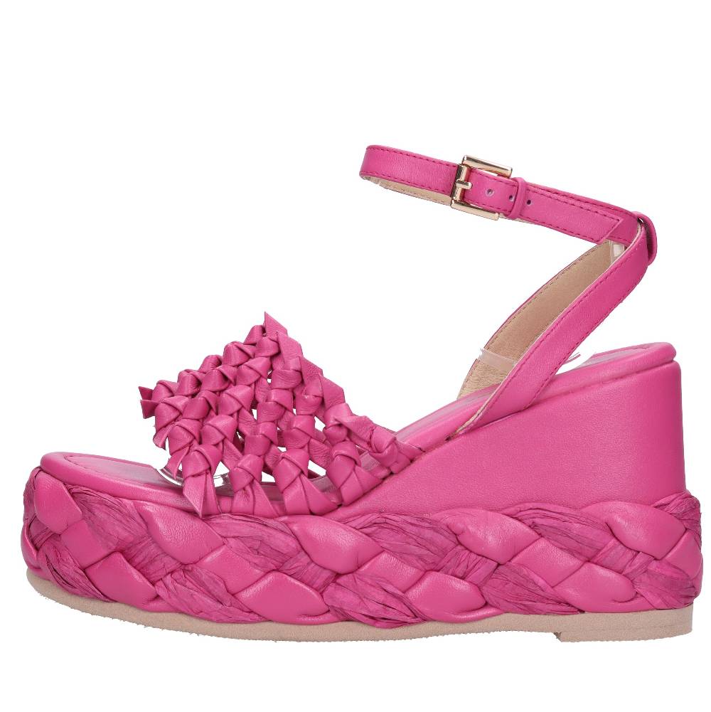 EMANUELLE VEE Sandali Zeppa in pelle