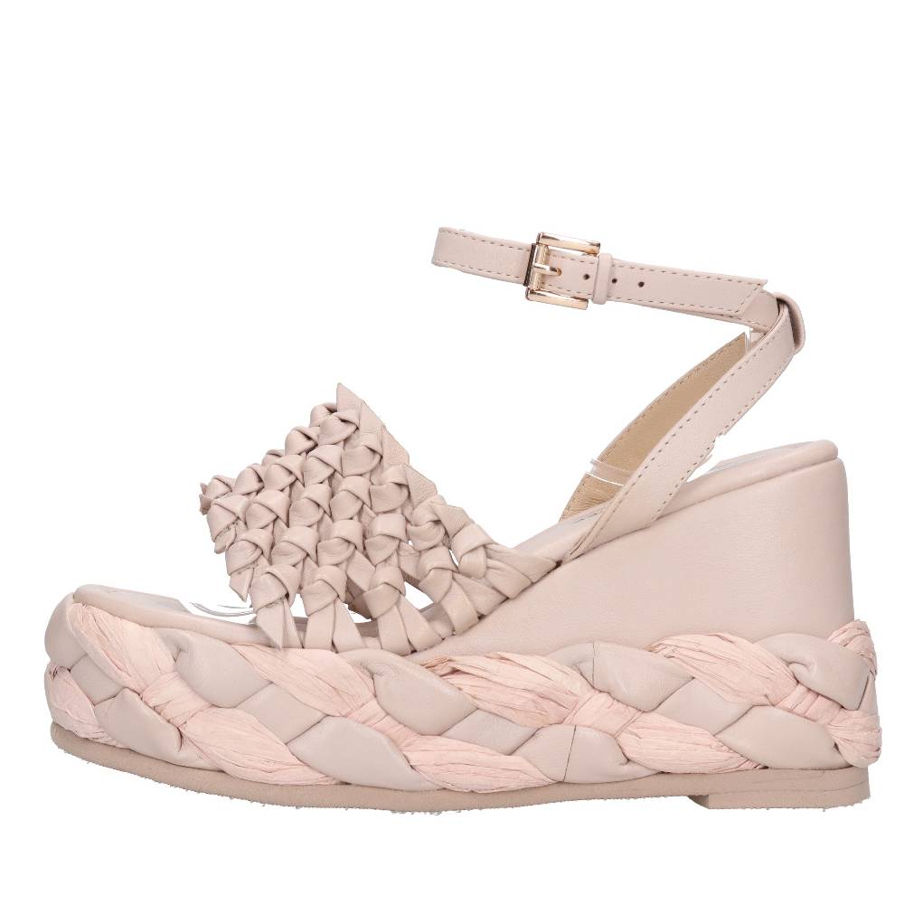 EMANUELLE VEE Sandali Zeppa in pelle