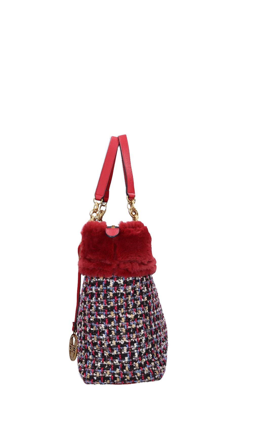 EMANUELLE VEE Shopper In Tessuto Ed Ecopelliccia