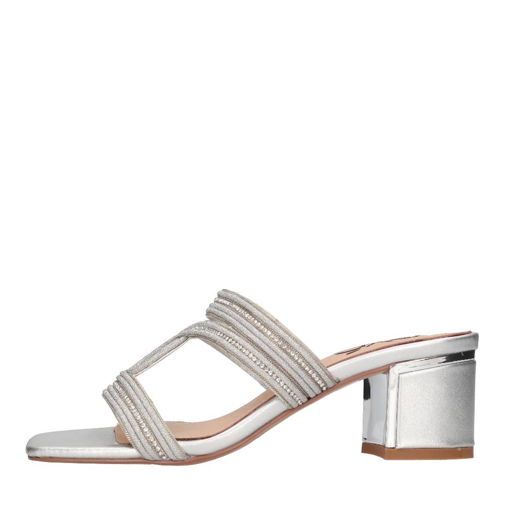 EXE Mules in ecopelle e strass