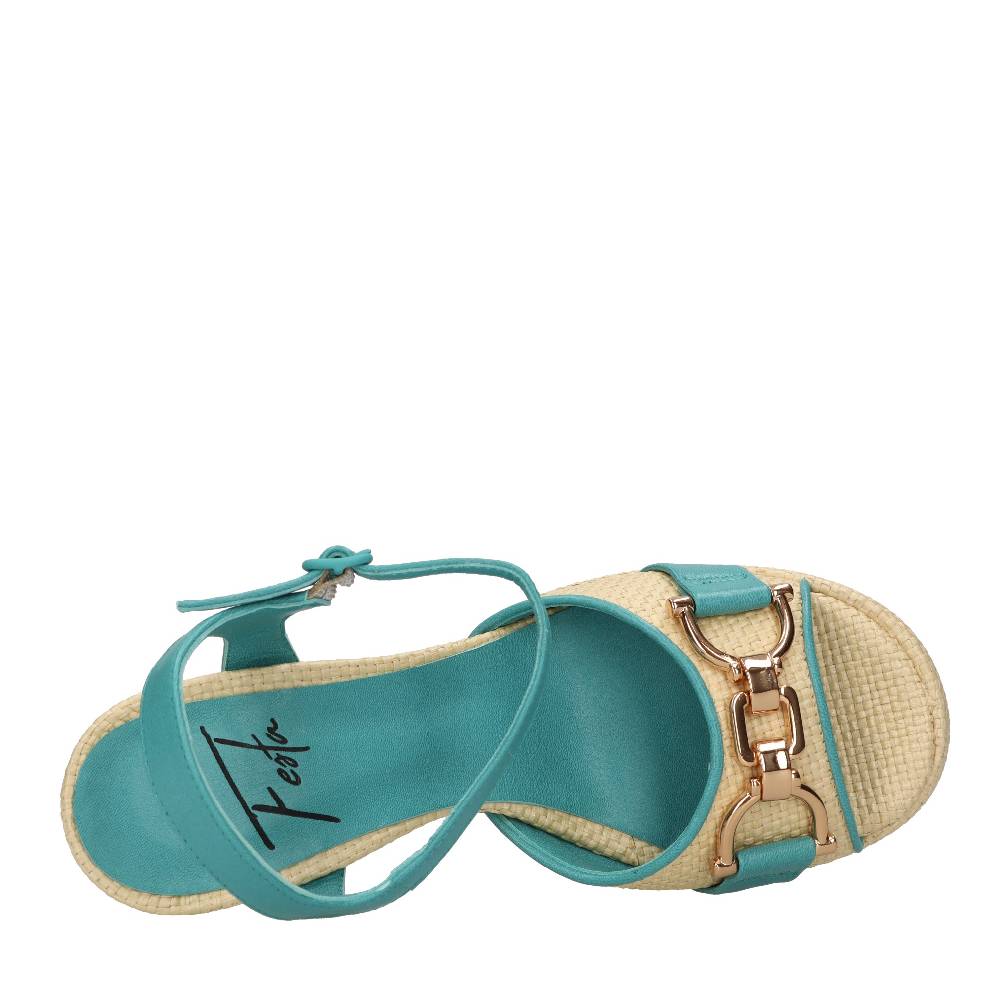 FESTA Sandali In Rafia E Pelle