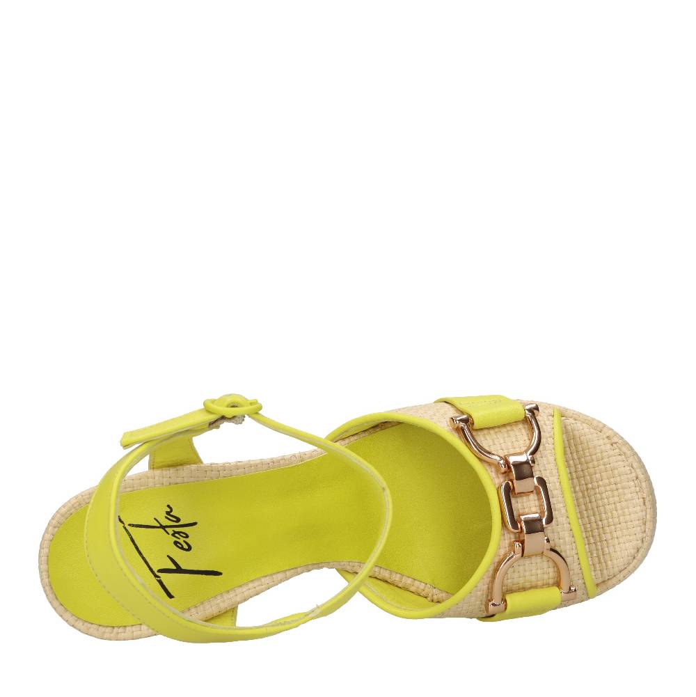 FESTA Sandali In Rafia E Pelle