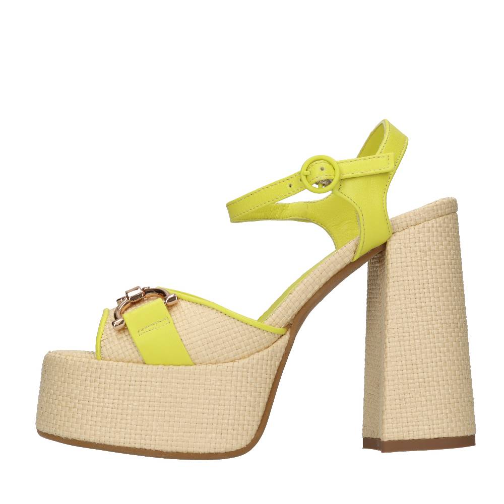 FESTA Sandali in rafia e pelle