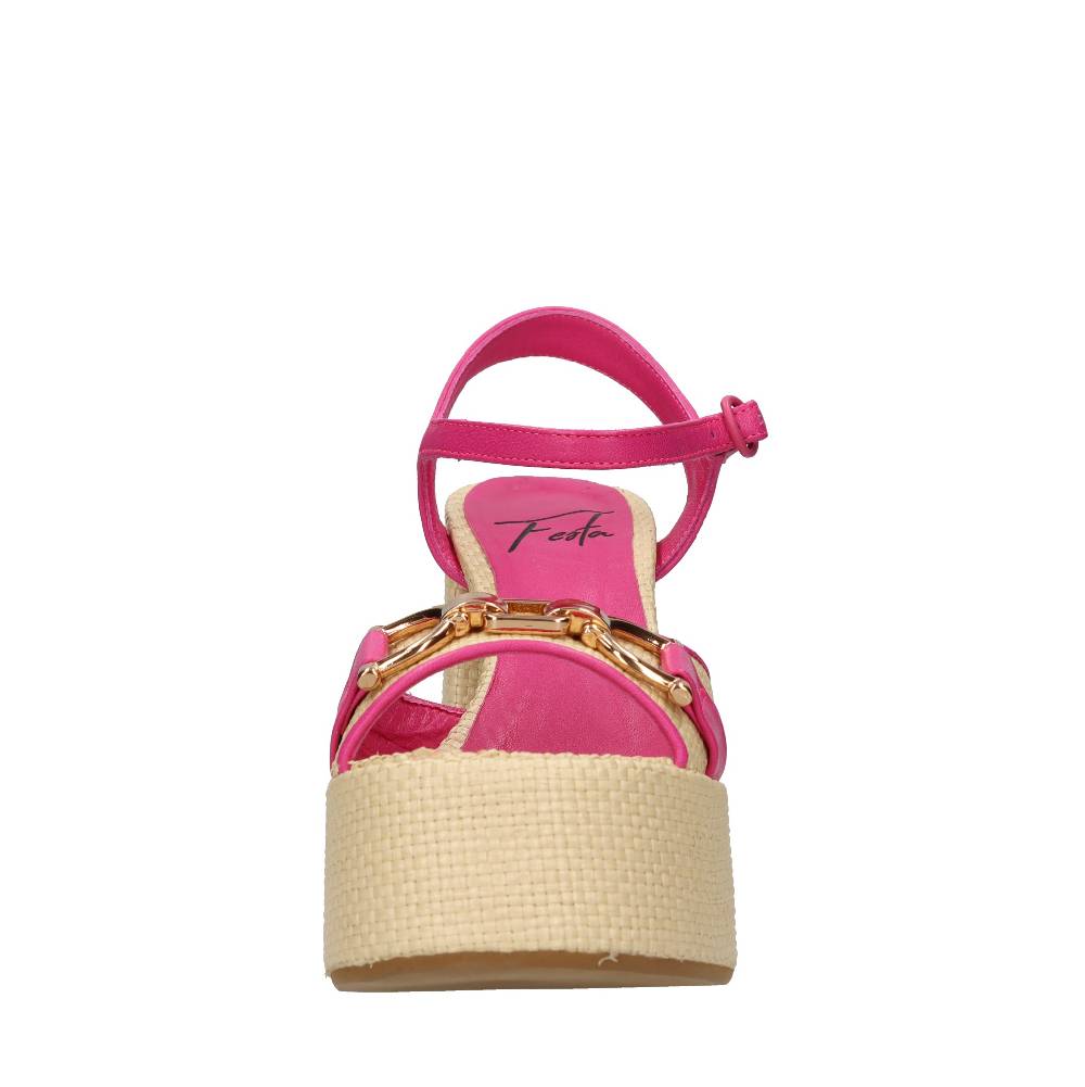 FESTA Sandali In Rafia E Pelle