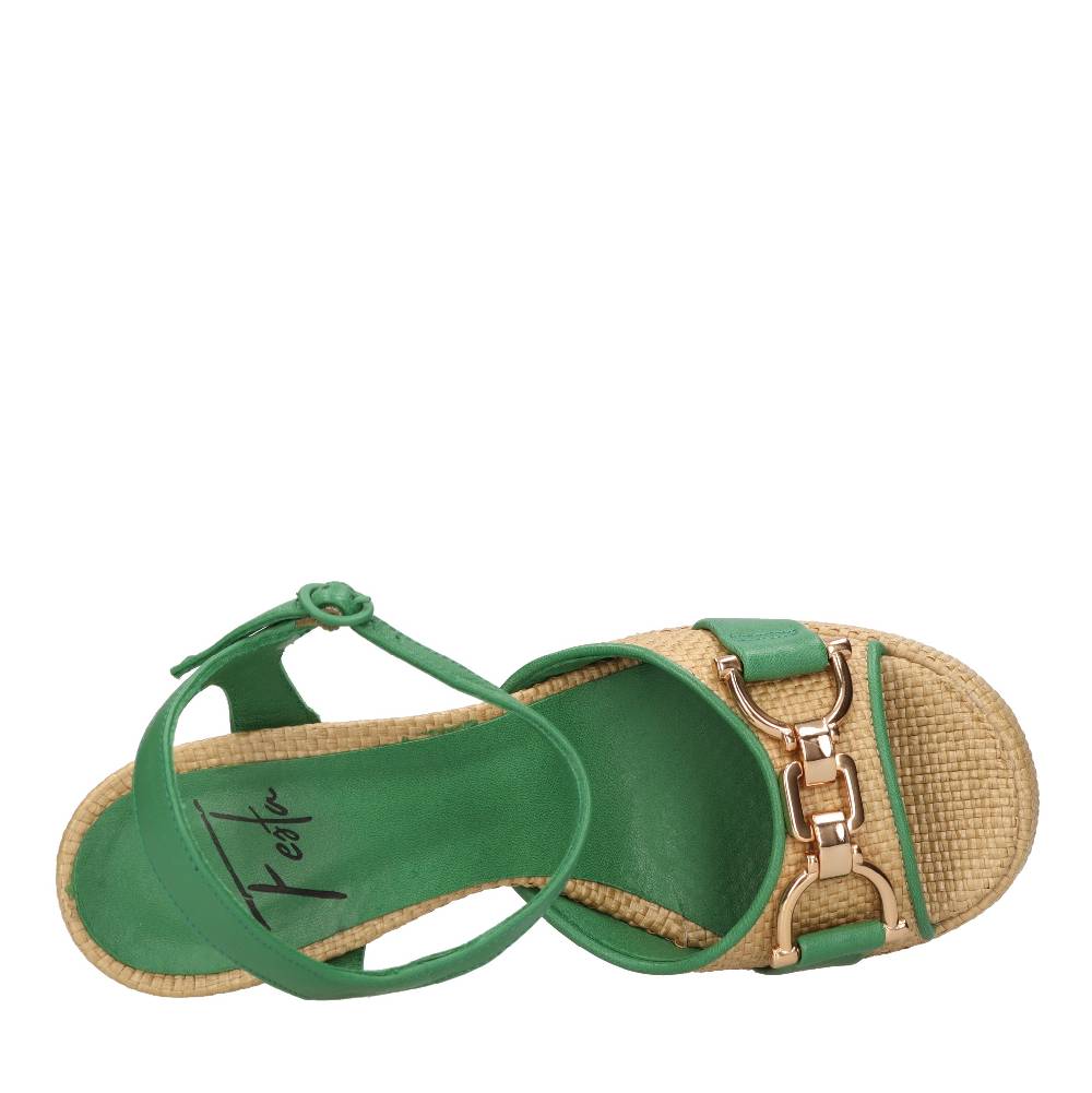 FESTA Sandali In Rafia E Pelle