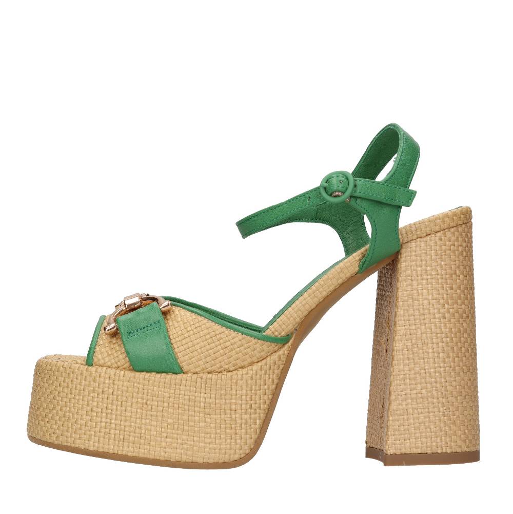 FESTA Sandali in rafia e pelle