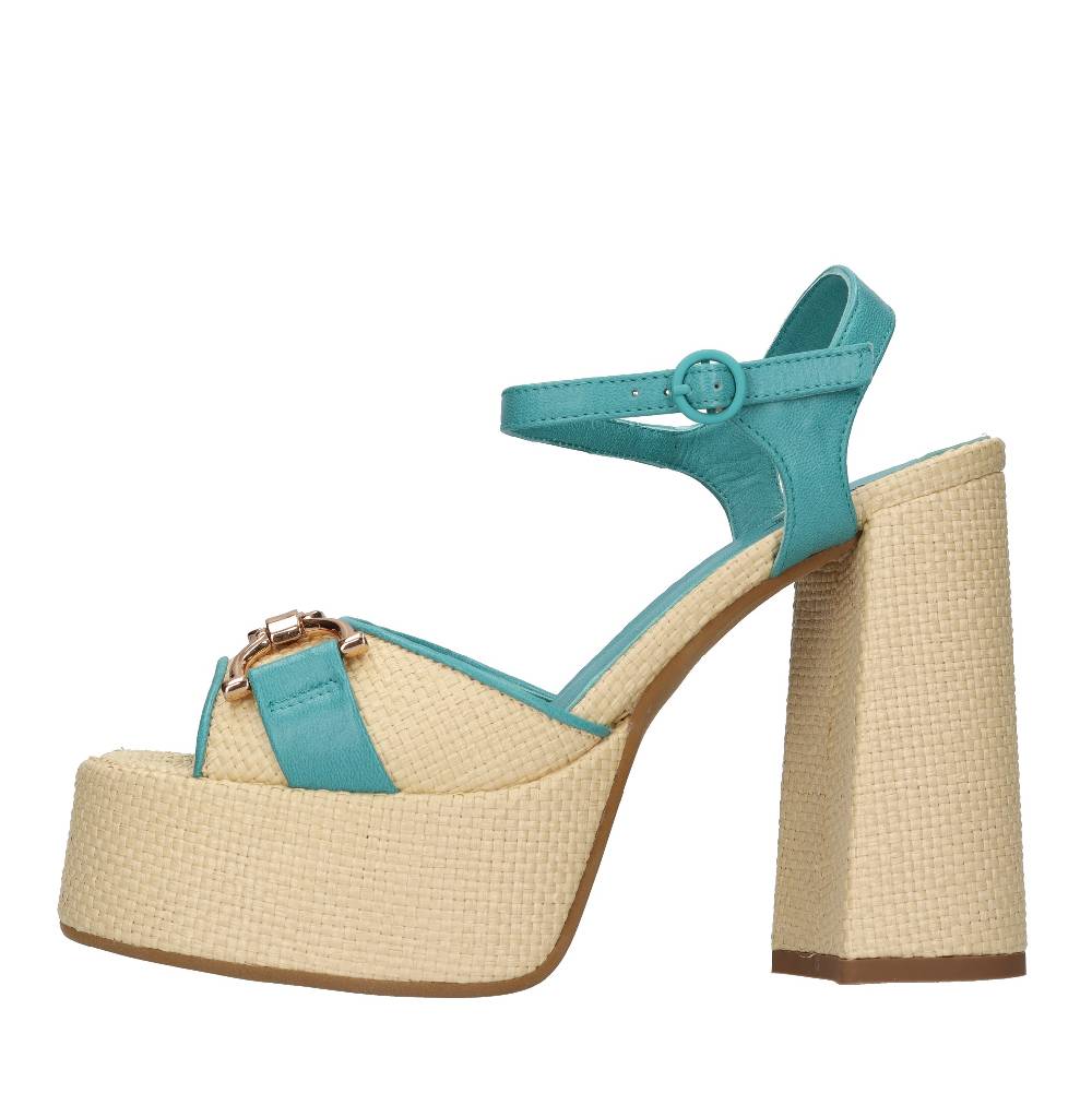 FESTA Sandali in rafia e pelle