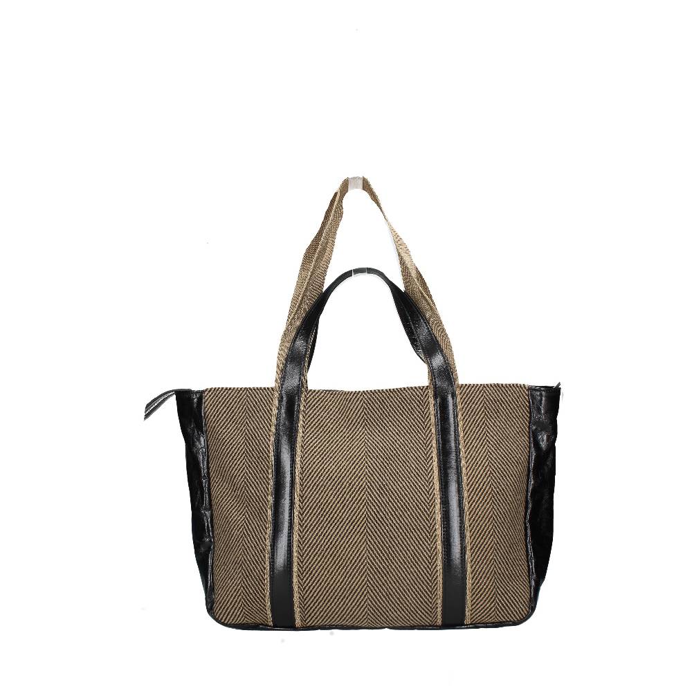 GIANNI CHIARINI Shopper In Pelle E Tessuto