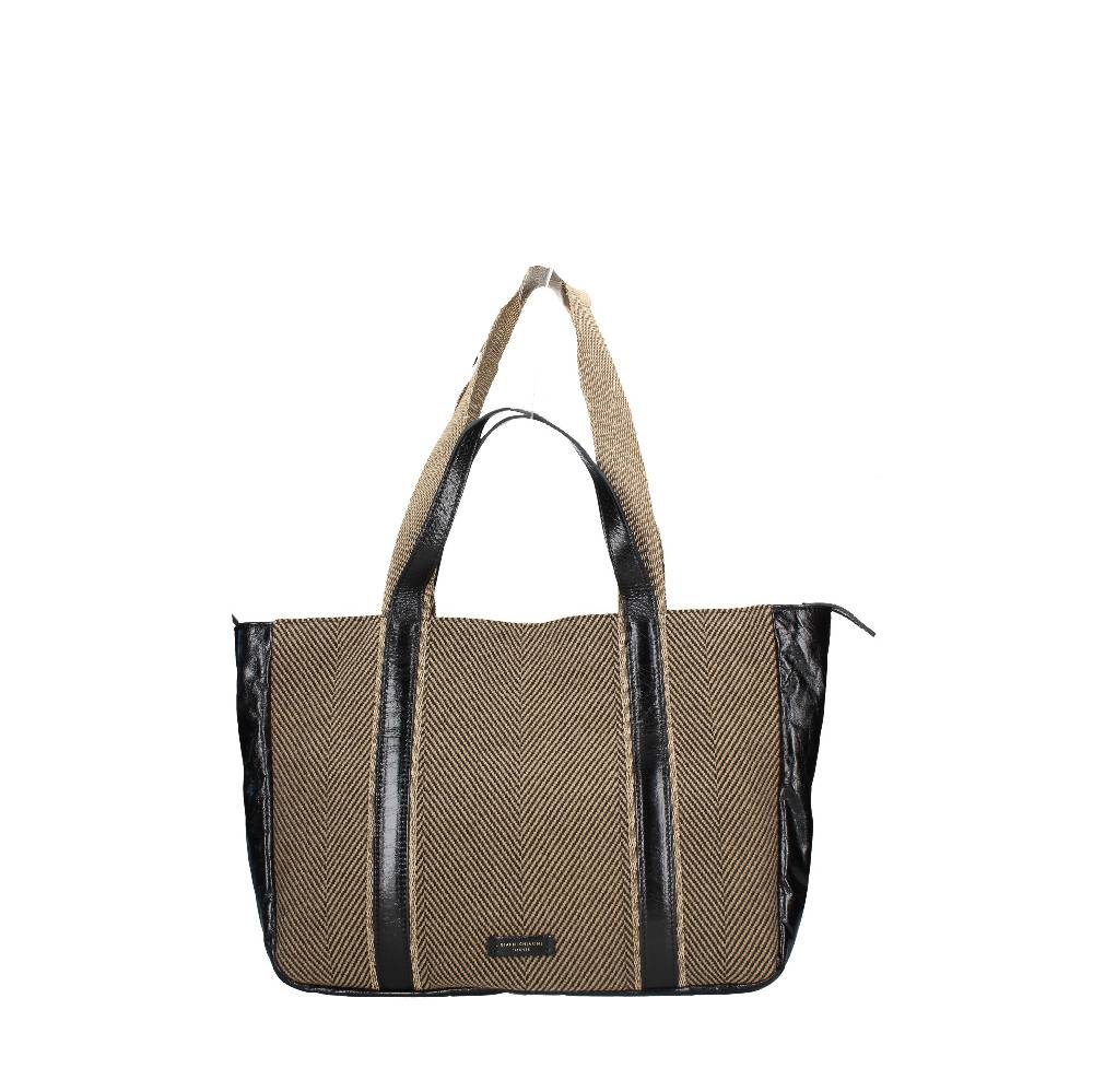 GIANNI CHIARINI Shopper in pelle e tessuto