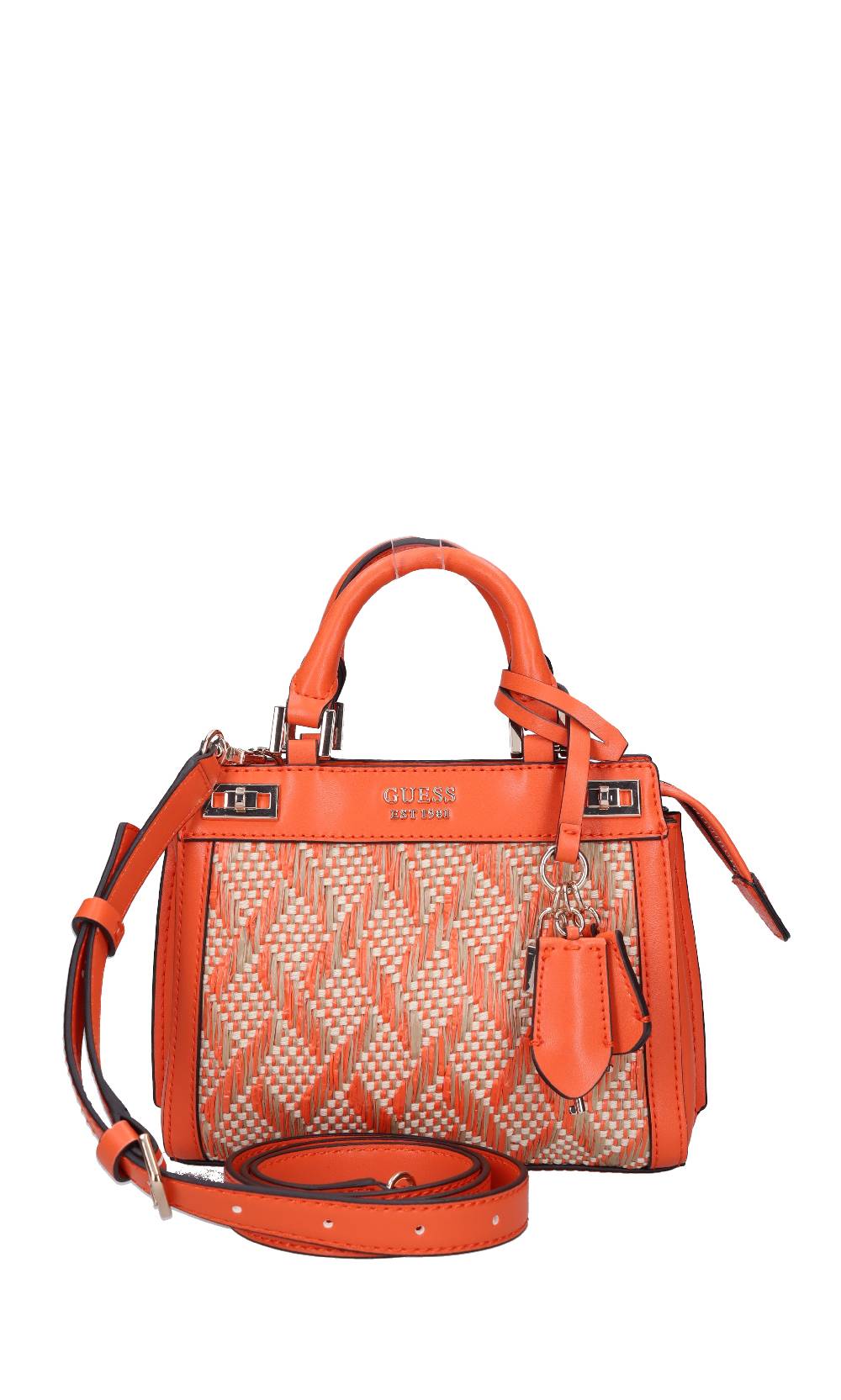 GUESS Tracolla in ecopelle e rafia