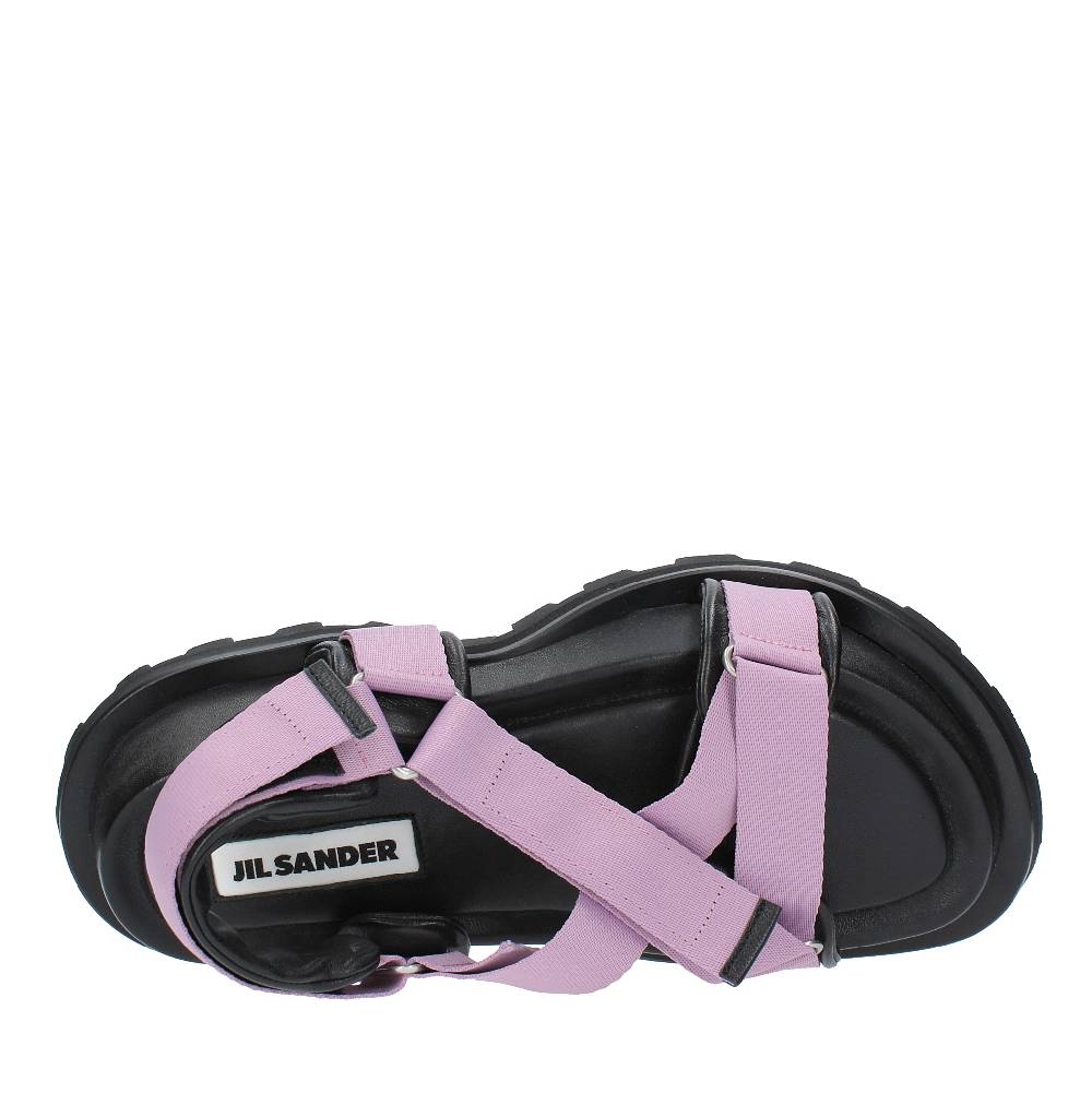 JIL SANDER Sandali Flat In Tessuto E Pelle